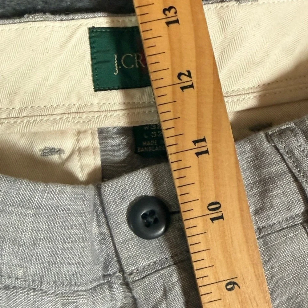 J.Crew Mens 100% Classic Fit Linen Pants Trousers Chambray Blue 32x32 NWT